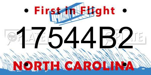 17544B2 North Carolina License Plate