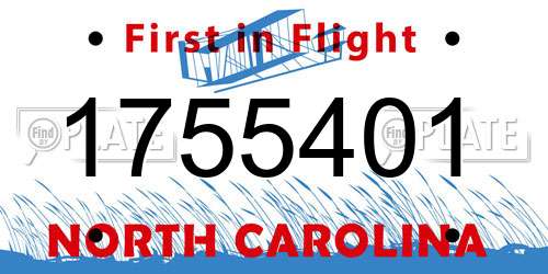 1755401 North Carolina License Plate