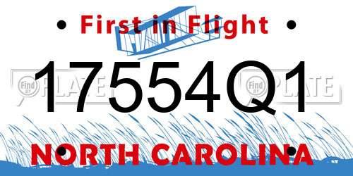 17554Q1 North Carolina License Plate