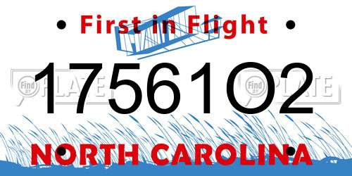 17561O2 North Carolina License Plate