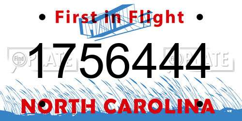 1756444 North Carolina License Plate