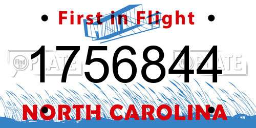 1756844 North Carolina License Plate