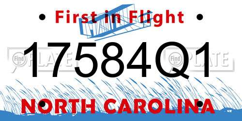 17584Q1 North Carolina License Plate