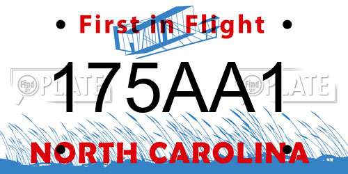 175AA1 North Carolina License Plate
