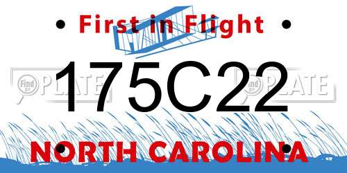 175C22 North Carolina License Plate