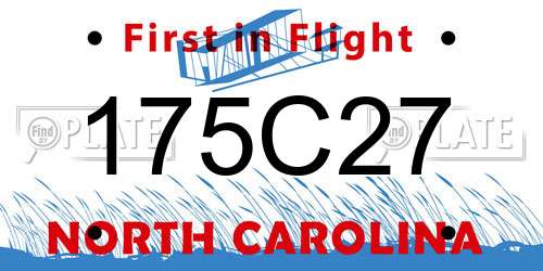 175C27 North Carolina License Plate