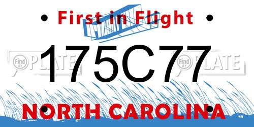 175C77 North Carolina License Plate