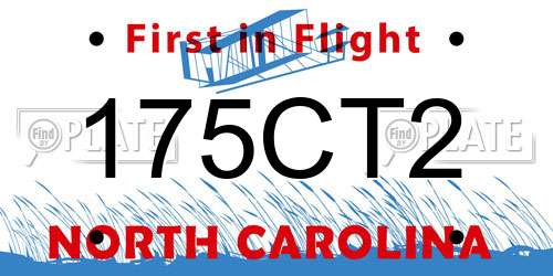 175CT2 North Carolina License Plate