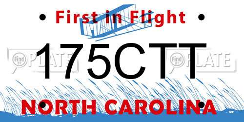 175CTT North Carolina License Plate
