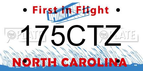 175CTZ North Carolina License Plate