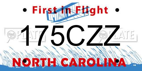 175CZZ North Carolina License Plate