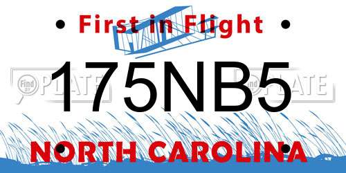 175NB5 North Carolina License Plate