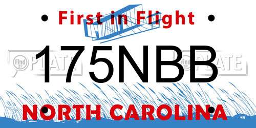 175NBB North Carolina License Plate
