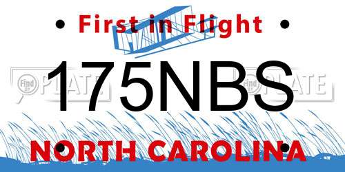 175NBS North Carolina License Plate