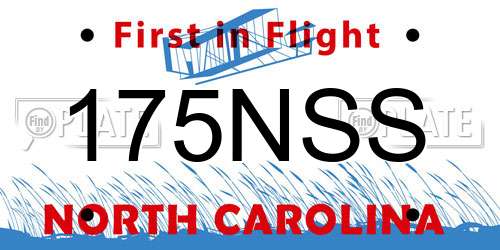 175NSS North Carolina License Plate