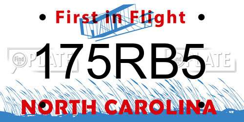 175RB5 North Carolina License Plate