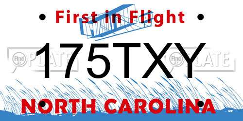 175TXY North Carolina License Plate