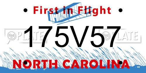 175V57 North Carolina License Plate