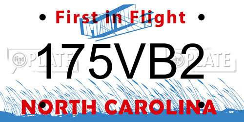 175VB2 North Carolina License Plate