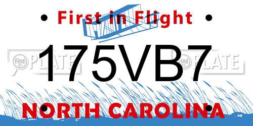 175VB7 North Carolina License Plate