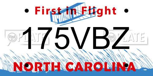 175VBZ North Carolina License Plate