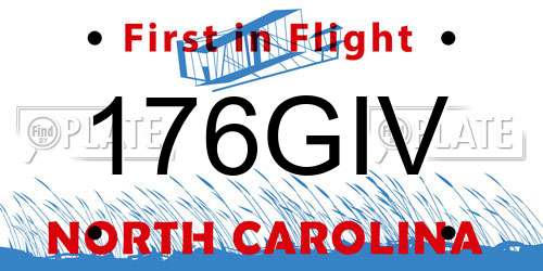 176GIV North Carolina License Plate