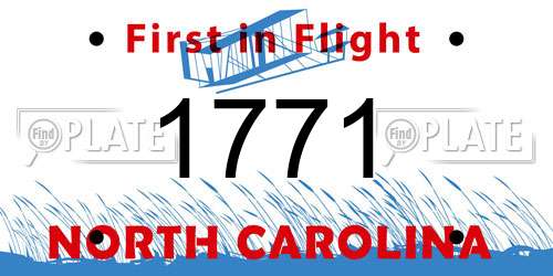 1771 North Carolina License Plate