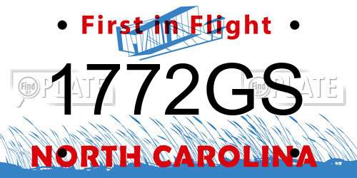1772GS North Carolina License Plate