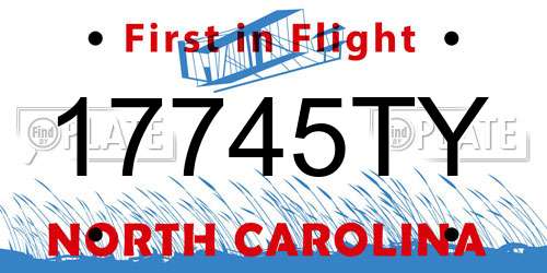17745TY North Carolina License Plate