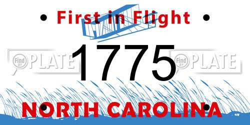 1775 North Carolina License Plate