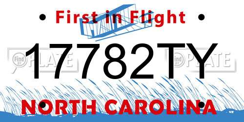 17782TY North Carolina License Plate