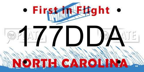 177DDA North Carolina License Plate