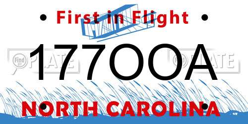 177OOA North Carolina License Plate
