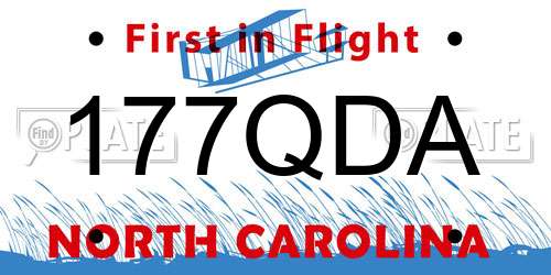 177QDA North Carolina License Plate