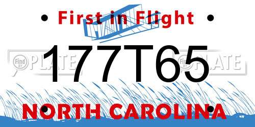 177T65 North Carolina License Plate