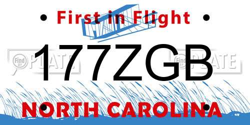 177ZGB North Carolina License Plate