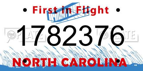 1782376 North Carolina License Plate