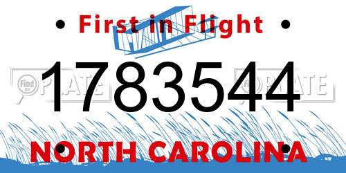 1783544 North Carolina License Plate