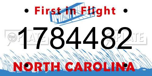 1784482 North Carolina License Plate