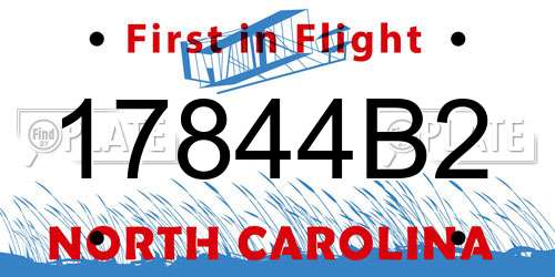 17844B2 North Carolina License Plate