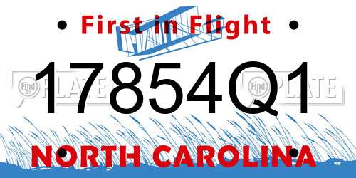 17854Q1 North Carolina License Plate