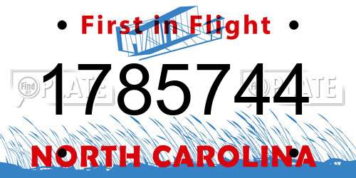 1785744 North Carolina License Plate