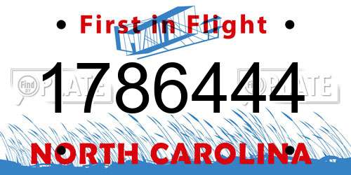 1786444 North Carolina License Plate