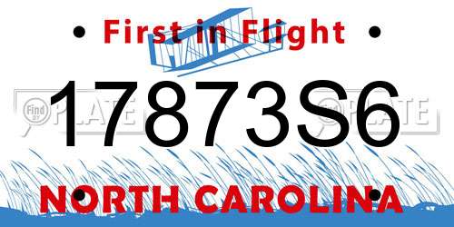 17873S6 North Carolina License Plate