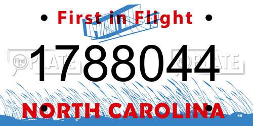 1788044 North Carolina License Plate