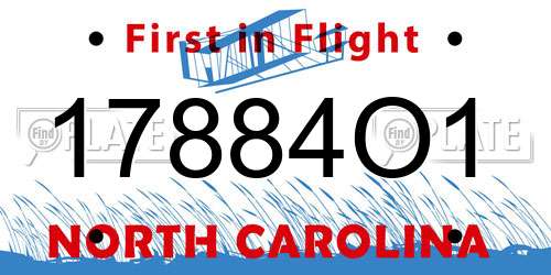 17884O1 North Carolina License Plate