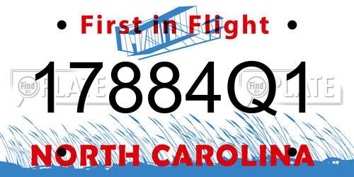 17884Q1 North Carolina License Plate