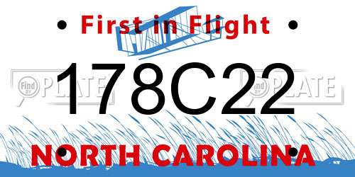 178C22 North Carolina License Plate
