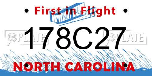 178C27 North Carolina License Plate