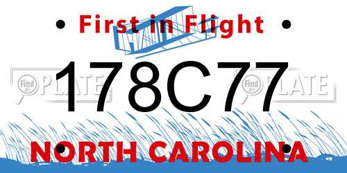 178C77 North Carolina License Plate